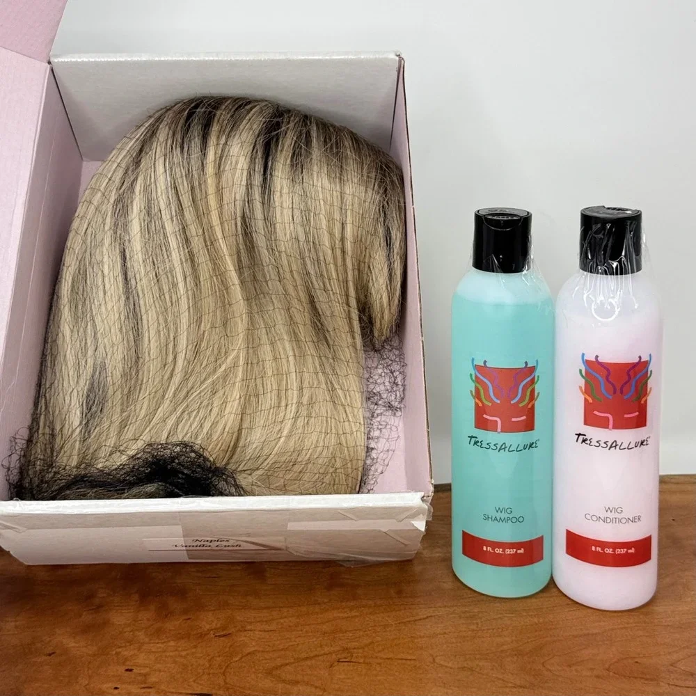 Wigs for Every Woman Wig & Wig Care Naples Blonde Ombre Dark Roots with Bangs